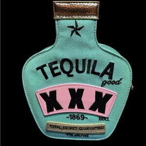 Tequila Crossbody Bag - Mint Green and Pink